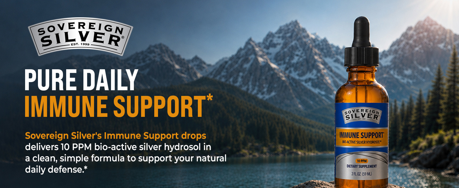 Sovereign Silver Immune Support, Colloidal Silver, 2 fl oz (59 mL)