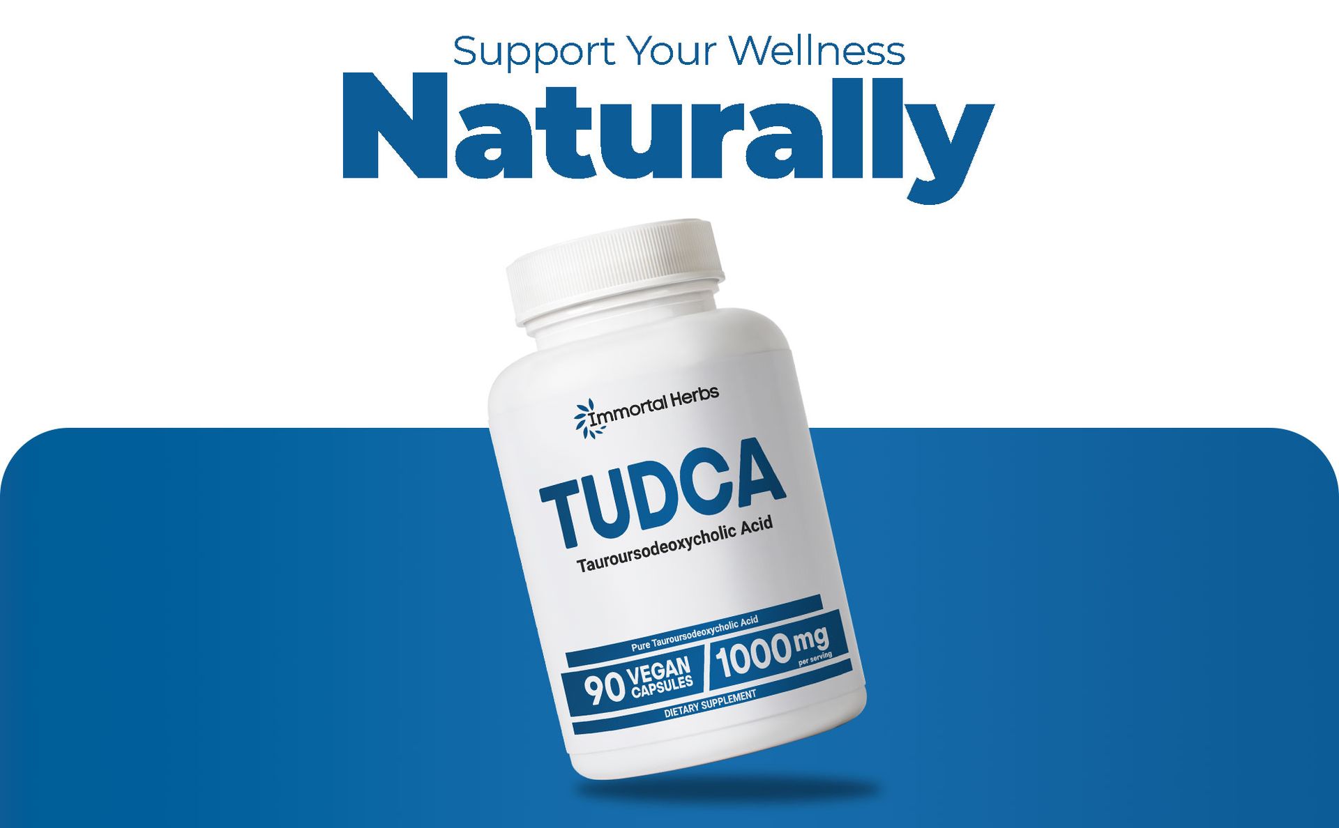 Tudca Supplement 1000mg, 90 Capsules for Liver Support, Non-GMO & Gluten Free Tauroursodeoxycholic Acid Capsules for Adults
