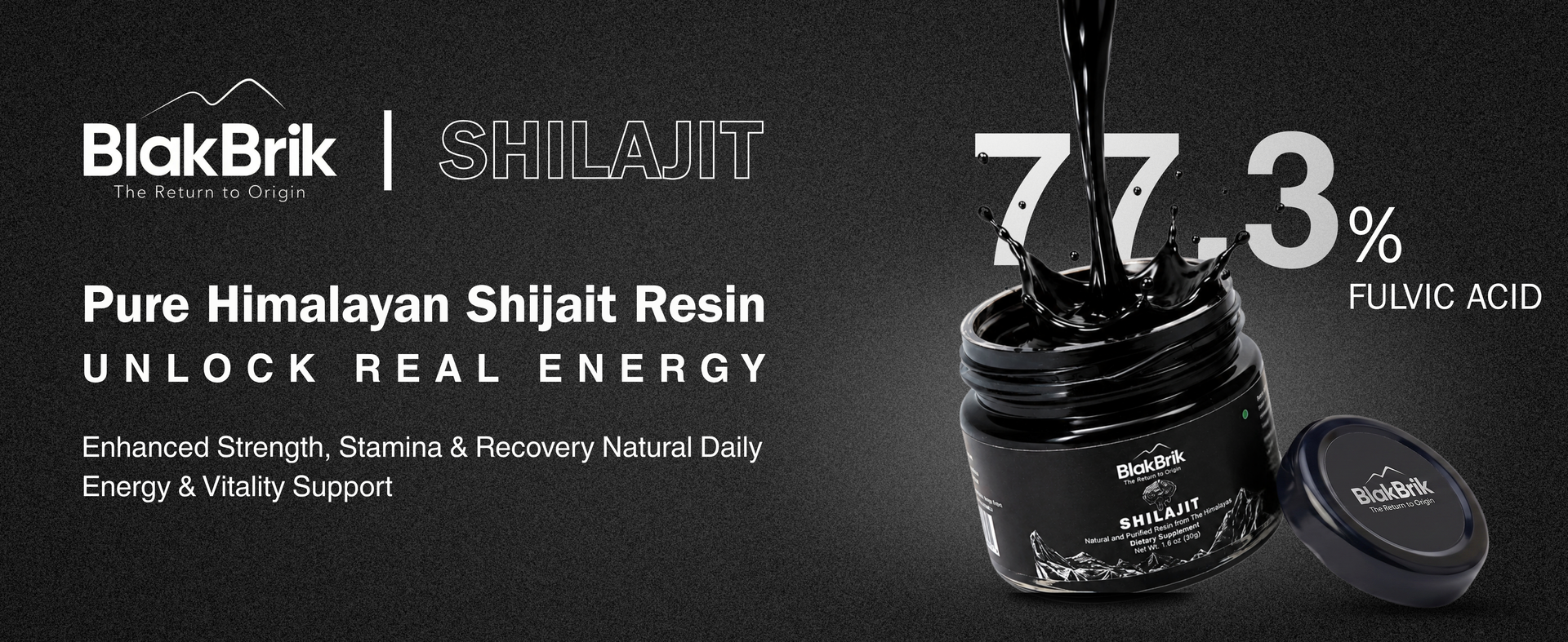 Pure Shilajit/Shilajeet Resin for Men - 30g | Super Saver Pack | 500mg/Serving | 60 Servings | Boost Muscle Growth & Stamina | Pure Himalyan | 100% Ayurvedic - 77% Fulvic Acid