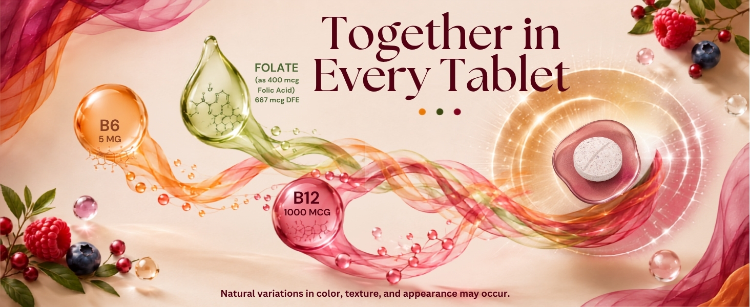 Vitamatic Folic Acid 400 mcg with Vitamin B6 & B12, 180 Tablets - 2 Pack