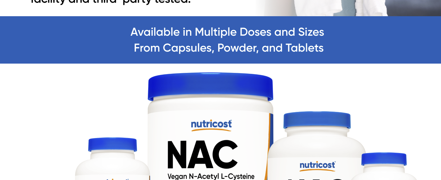 Nutricost N-Acetyl L-Cysteine (NAC) 600mg, 180 Capsules