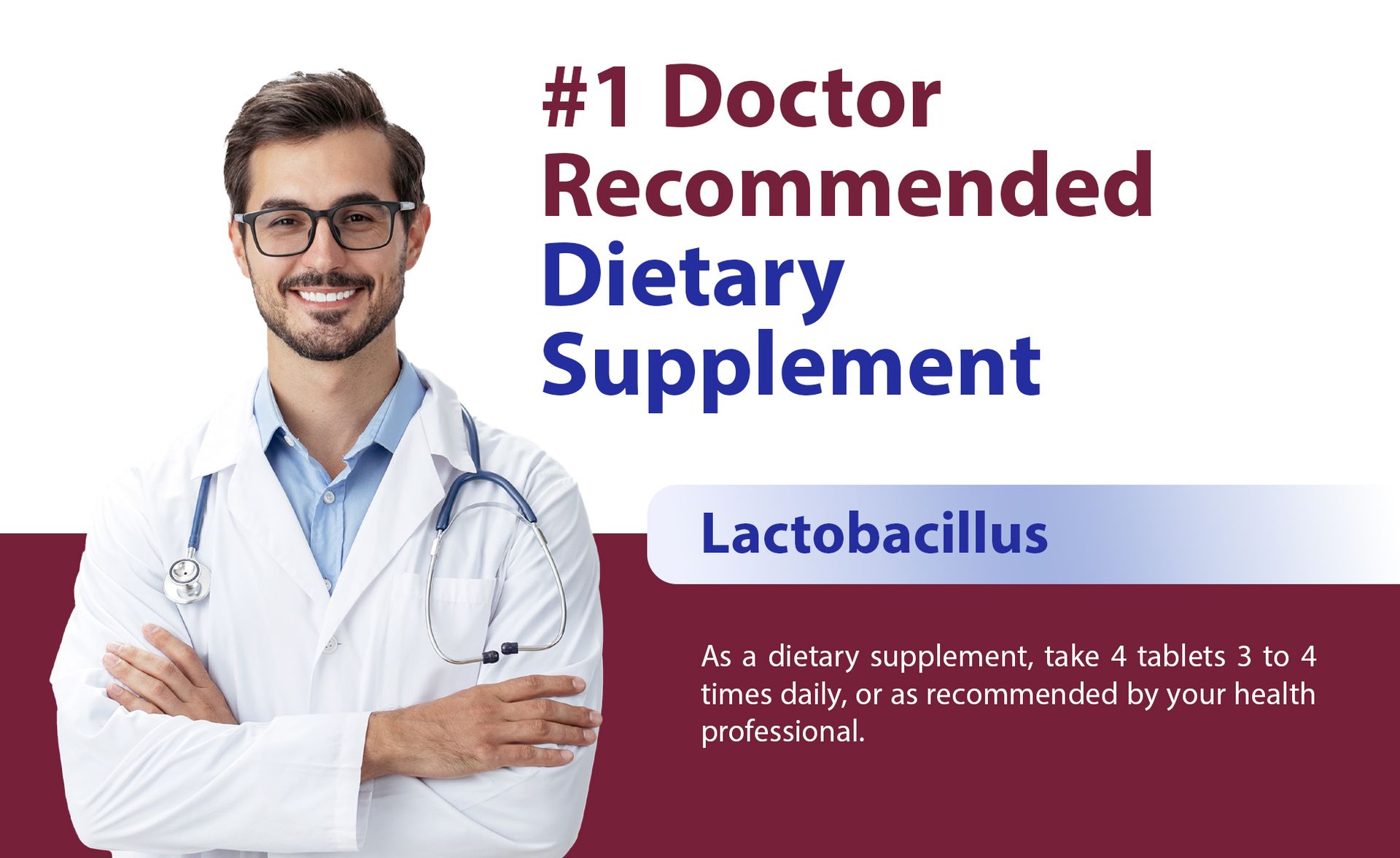 GeriCare Probiotic Lactobacillus, Support Digestive Health, Dietary Supplement Tablets, 50 Count (Pack of 1)