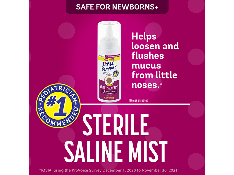 Little Remedies Sterile Baby Saline Nasal Spray and Drops, 1 Fl Oz, 6 Pk