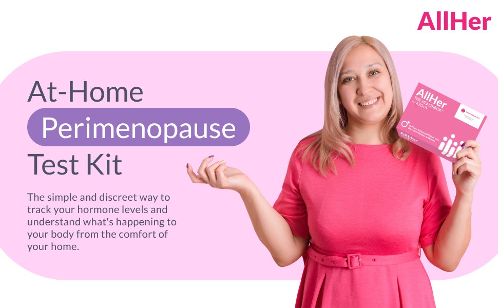AllHer Perimenopause Test Kit | at-Home Women Hormone Test | Fast with Accurate Results | Early Peri Menopause Testing indcator with Detailed Report | CLIA-Certified | All Her | FSA HSA Eligible