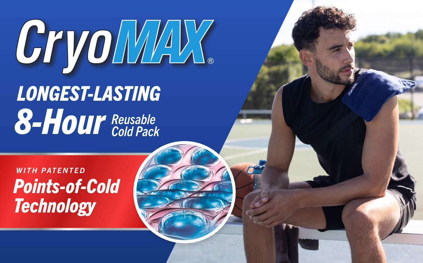 Cryo-Max Cold Pack, 8 Hour Reusable Cold Therapy Ice Pack for Elbows, Knees, Neck + More, Medium, 6" x 12" (1 Count)
