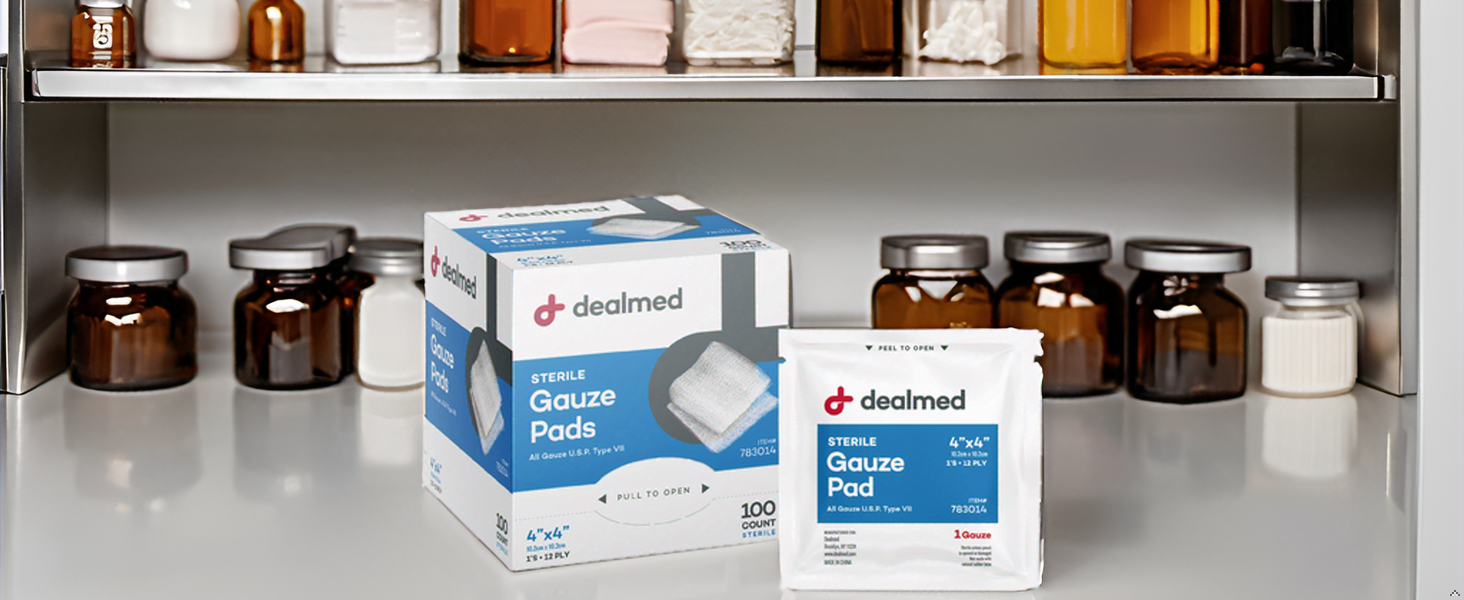 Dealmed Sterile Gauze Pads 2 x 2 in - Individually Wrapped - 100 Count