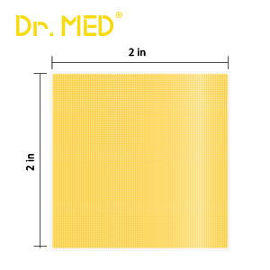 Dr. Med Honey Gauze Dressing, 2" x 2" (10 PCS/Box) Honey Medical Bandage Wound Care Patch for Minor Abrasions, Cuts, Lacerations, Scald and Burns for Wound Healing, Chemical and Drug Free