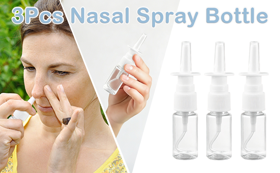 Medsuo 3 PCS 10 ml Nasal Spray Bottles Empty, Even Fine Mist, Clear