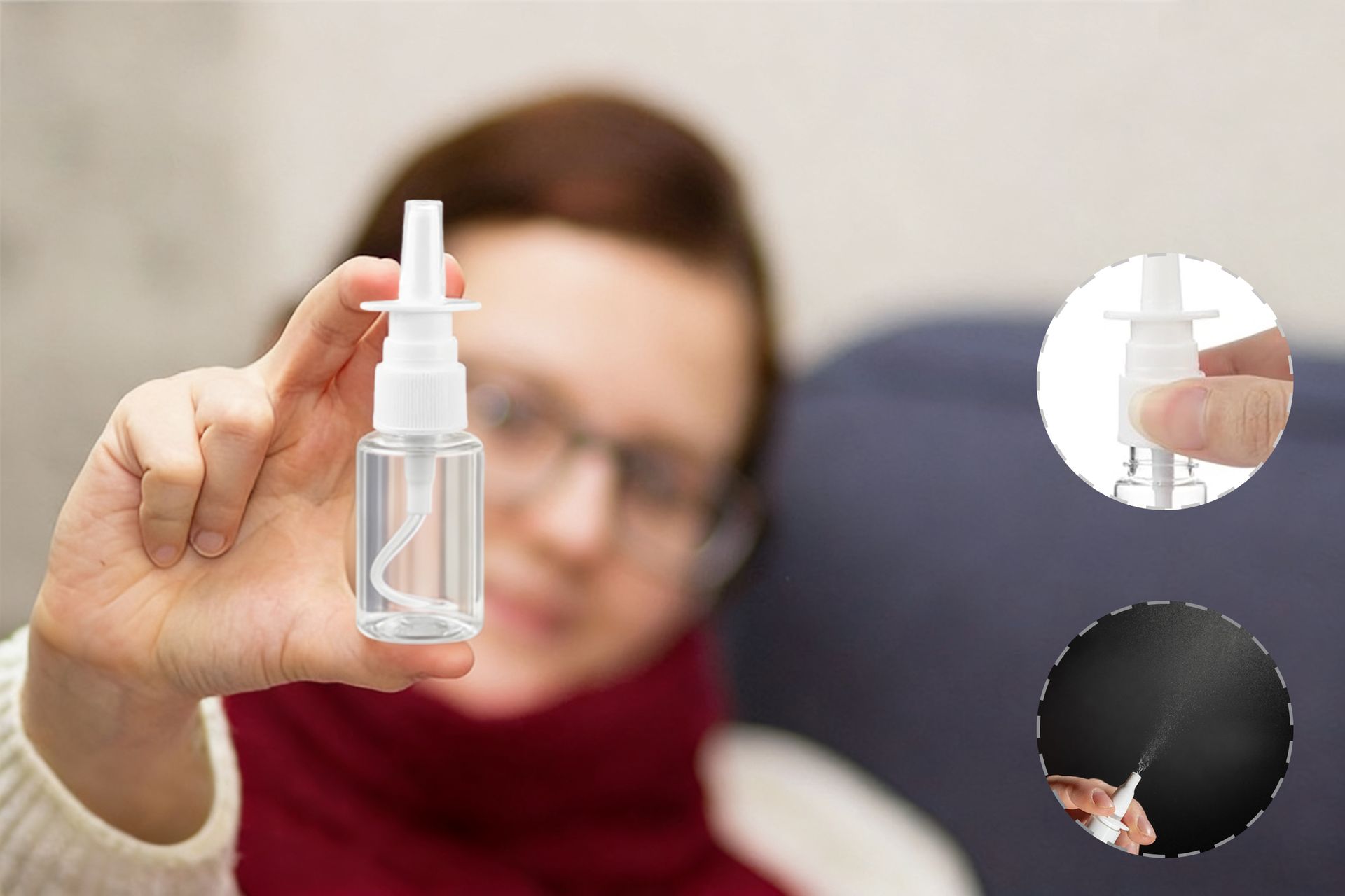Medsuo 3 PCS 10 ml Nasal Spray Bottles Empty, Even Fine Mist, Clear