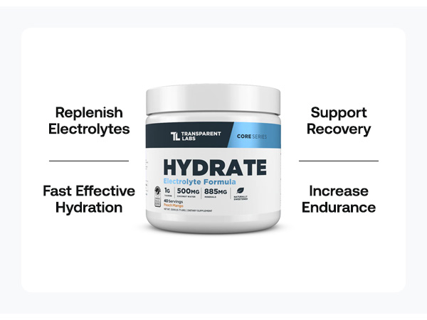 Transparent Labs Hydrate Electrolytes Powder - 40 Servings, Tropical Punch