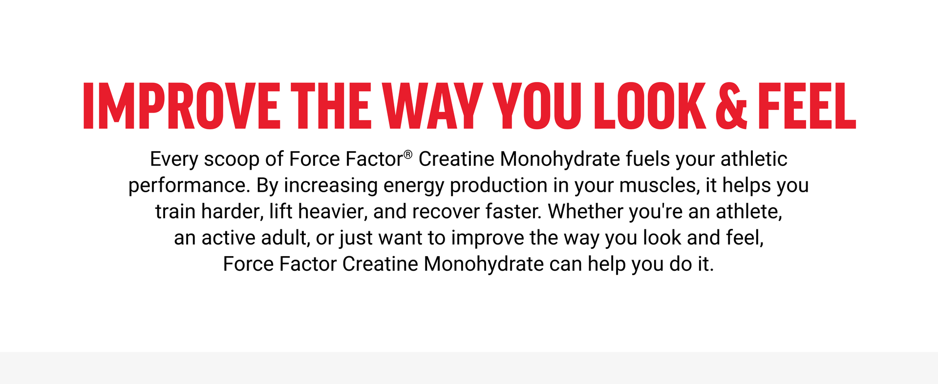 Force Factor Creatine Monohydrate Powder, 5g Dose, Micronized