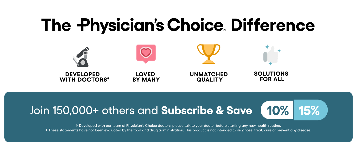 Physician's CHOICE Probiotics 60 Billion CFU - 10 Strains + Organic Prebiotics - Immune, Digestive & Gut Health - Supports Occasional Constipation, Diarrhea, Gas & Bloating - for Women & Men - 84ct