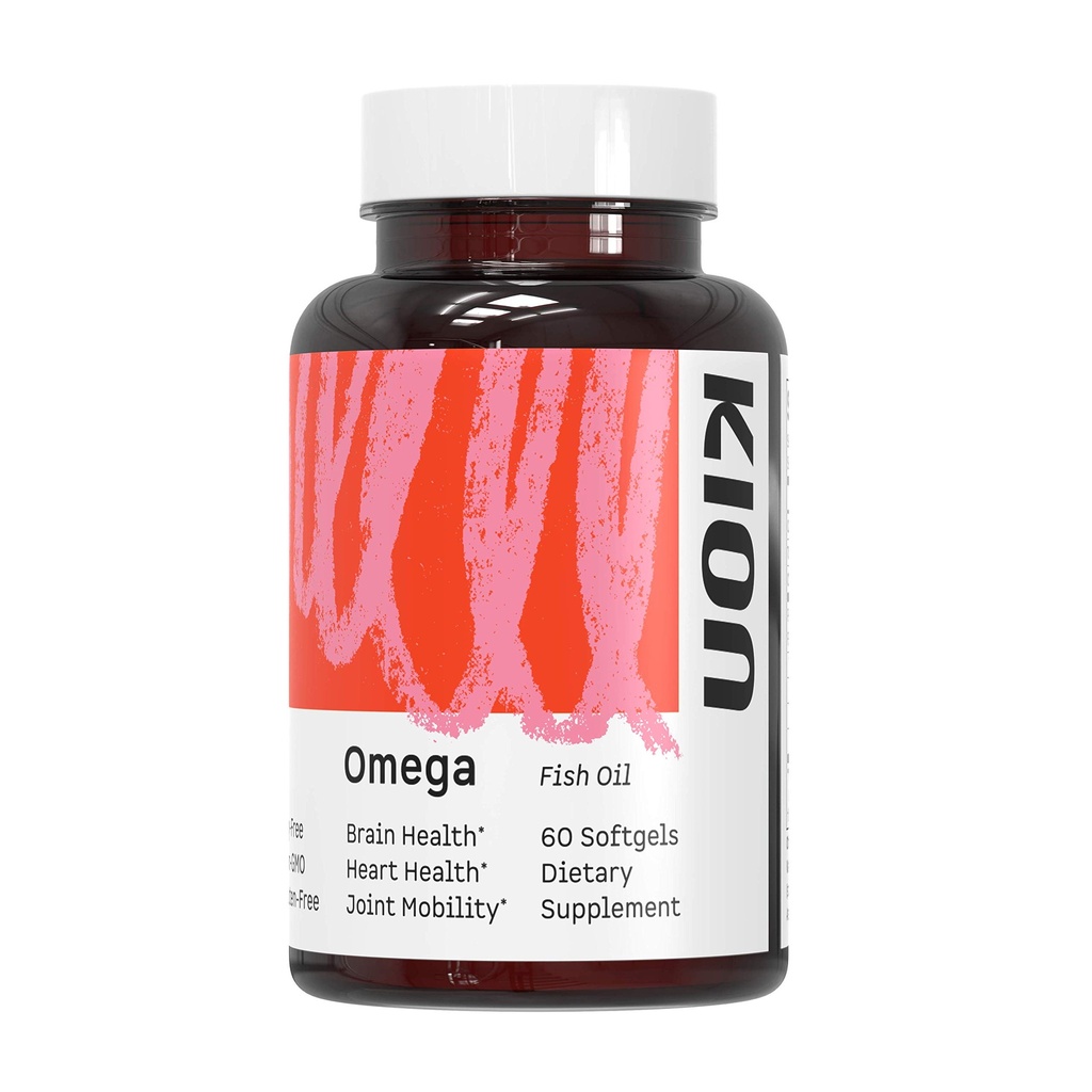 Kion Omega - Omega 3 Tučné kyselé doplňky - DHA doplňky - Mini Fish Oil Softgels - Omega 3 DHA EPA Rybí olejové pilulky - Rybí olej 1000 mg - 30 Servings