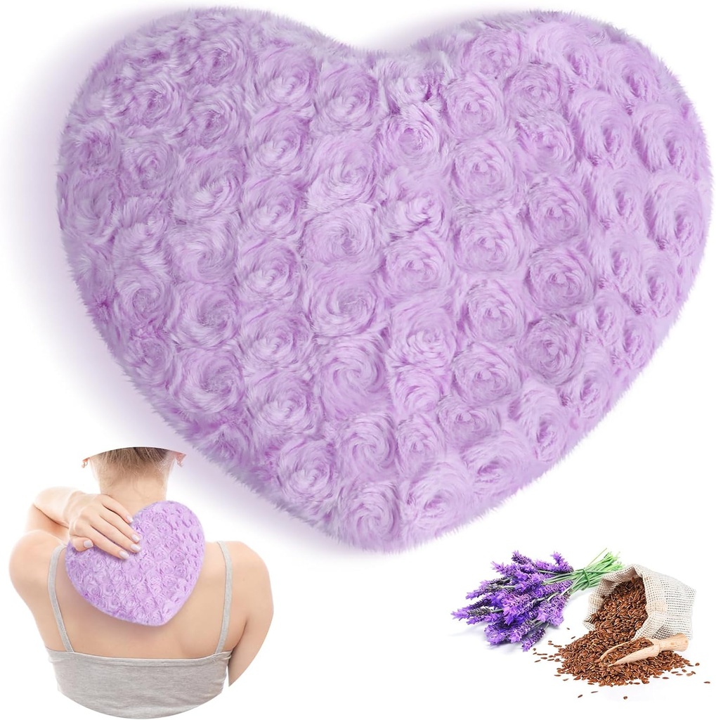 Acuwell Microwavable Topicí Pad, Teplý kompresní moist Topný Pack, Scented Lavender Hop Pillow a Flaxseed Fluffy Mikrovlnná Teplo Pad pro klouby, Neck, Zpět, Svalovina, Fialová