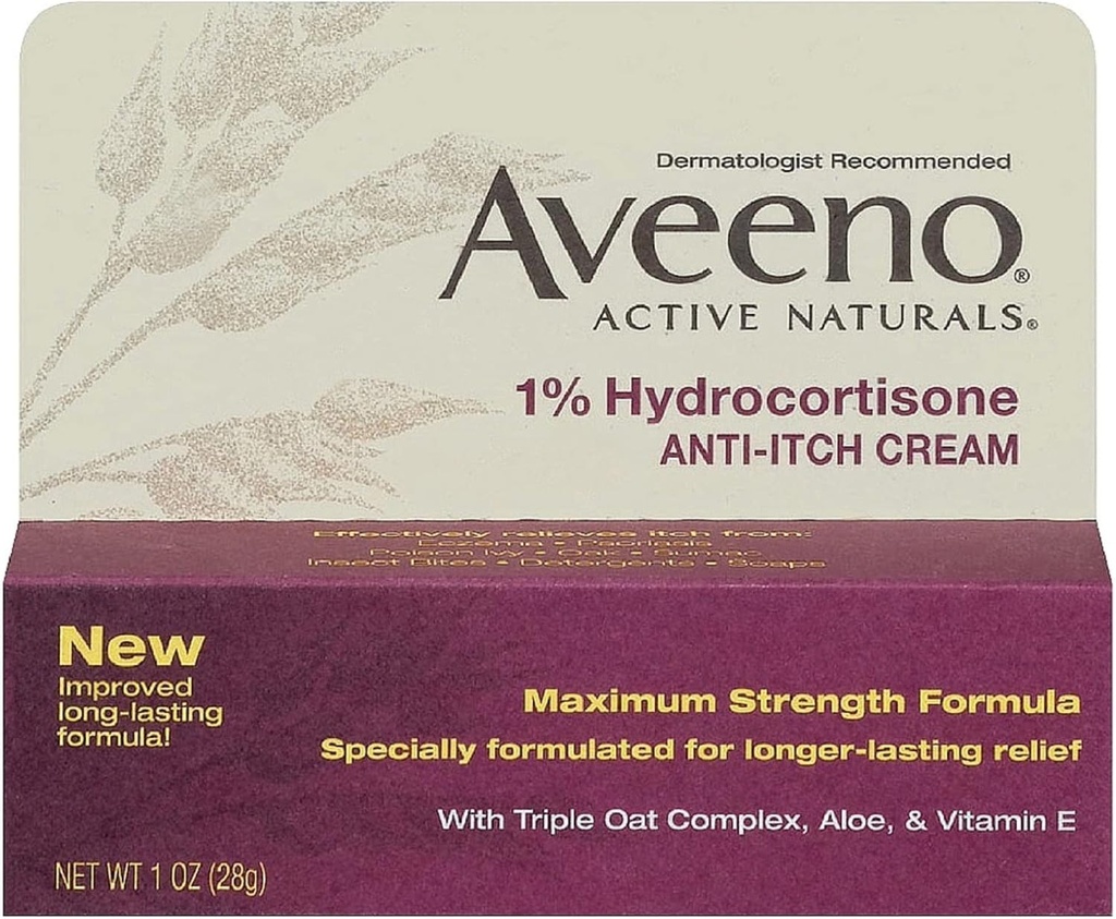 Aveeno Maximální síla 1% Hydrokortizon Anti- Itch Cream, 1 Oz, (balení po 24)