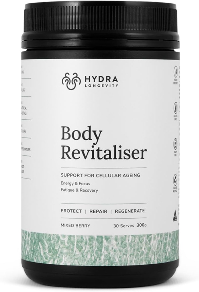 Tělo Revitaliser Organic Superfood Powder Health Dodatek, 49 Ingredience Smoothie Mix s prebiotika, Chlorella, Reishi, Vegan, Non- GMO, gluten- zdarma 300 Grams (30 Serings)