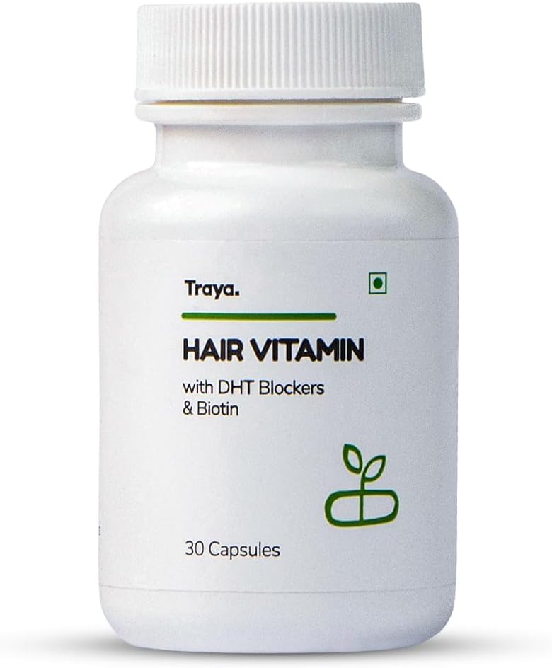 Sheltr Vlasové vitamíny Kapsle, Přírodní DHT Block & Biotin Kapsle pro růst vlasů, Vlasové Fall Control, Obsahuje 12 mcg Biotin, Vitamin, Železo, Omega 3 & Bringraj (30 Multivitamins pro vlasy)