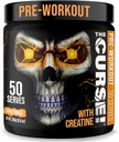 JNX SPORTS Kletba! Pre Workout Prášek pro muže a ženy, Kofein, Beta- Alanin, Creatine, L- Citruline, 50 Servings, Orange Mango Flavor - Zvýšení energie, Síla a zaměření