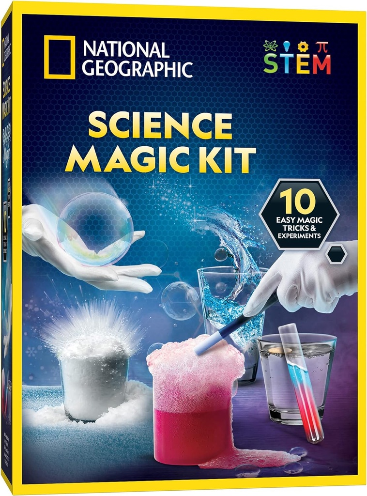 National Geographic Magic Chemistry Set - Vědecká sada pro děti s 10 úžasnými kouzelnými triky, STEM Projects and Science Experiments, Science Toys, Great Gift for Boys and Girls 8-12