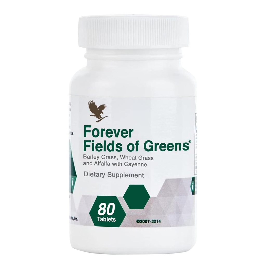 Forever Living - Pole zelených, Green Superfood dodatek s Barley Tráva, Pšeničná tráva, a Alfalfa na čištění a alkalizace, 80 Tablety