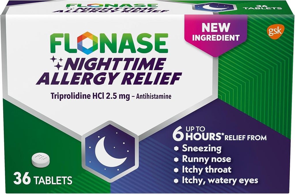 Flonáza noční alergie Relief tablety, až 6 hodin alergická medicína - 36 potahované tablety