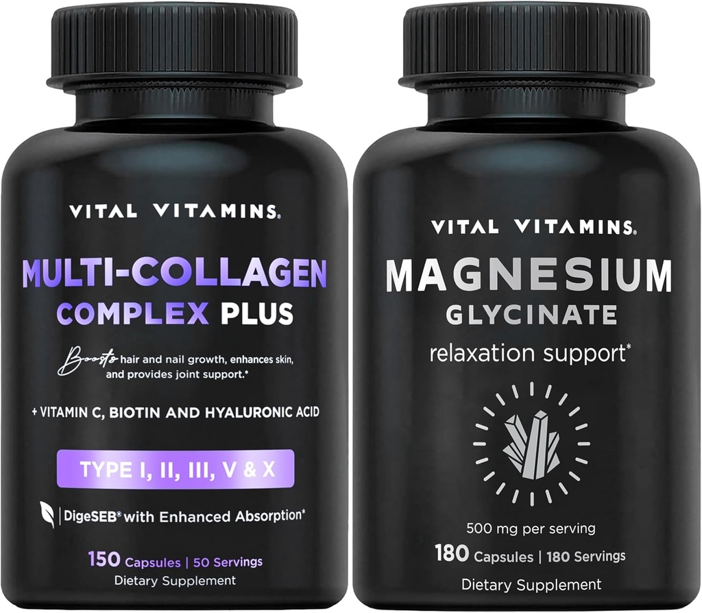 Vitální vitaminy Multi kolagen Plus Kapsle + Magnesium Glycinát Kapsle