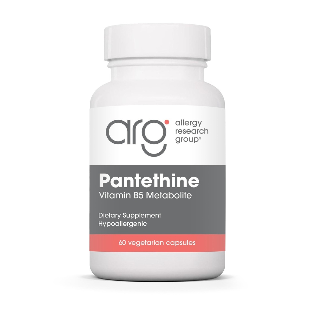 Alergie Výzkumná skupina Pantethine Dodatek - Vitamin B5, Pantotenová kyselina, Podpora metabolismu, Podpora jater, Kardiovaskulární dodatek, Koenzym A, 660mg Vegetariánské kapsle - 60 Počet