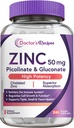 Lékařské recepty Zinek 50 mg, Vysoce Absorbovatelné Zinek Pikolinát & Gluconát, Podporuje přírodní imunitní obrany, DNA & protein Formation, Buněčný růst, Non- GMO, 240 Veggie Kapsle