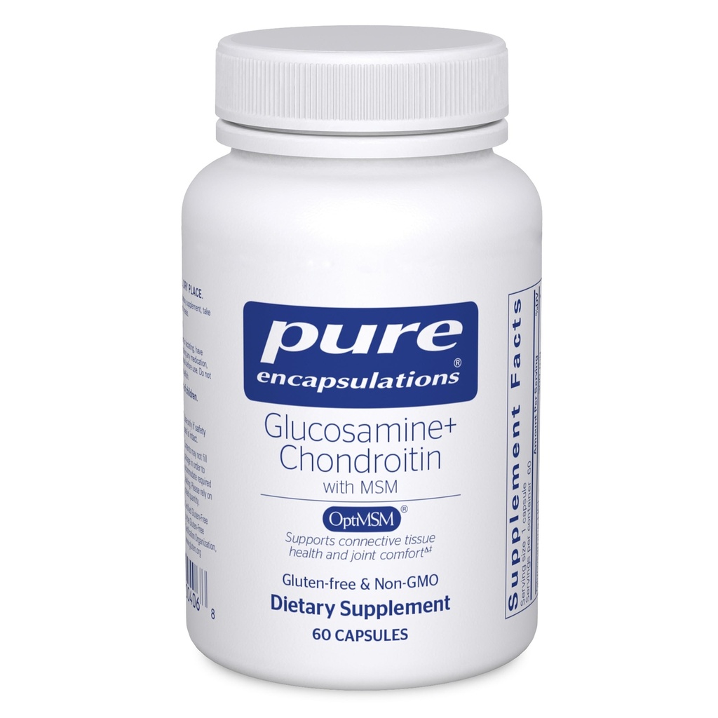 Čisté enkapsulace Glucosamine Chondroitin s MSM - Podporuje společné zdraví a normální tvorbu chrupavek * - Udržuje enzymovou aktivitu - Gluten- Free & Non- GMO - 60 Kapsle
