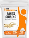 BulkSupplements.com Ginseng Root Extract Powder - Panax Ginseng Supplement, Herbal Supplement - Vegan & gluten Free, 1g per Serving, 250g (8.8 oz) (balení po 1)