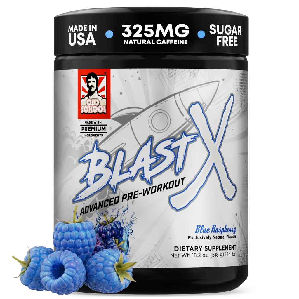 Old School Labs S124; Blast X Advanced Pre Workout Powder, Intenzivní energie Booster Prefitness pro muže a ženy
