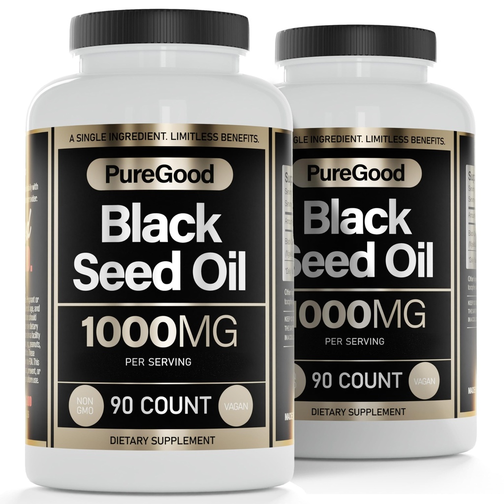 2 Balení - Černé olejové kapsle, 500 Mg, High Potency Potencial Digestive Aid, 90 Count 100% Non GMO Pure Black Cumin Oil Kapsle