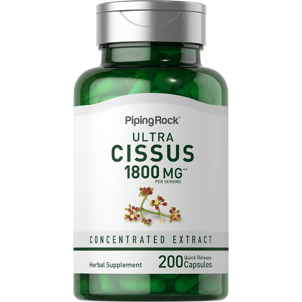 Piping Rock Cisses Quadrangularis Dodatek 1800mg CLAS124; 200 Kapsle CLAS124; Ultra Koncentrované Bylinné Extract CLAS124; Non- GMO, gluten zdarma