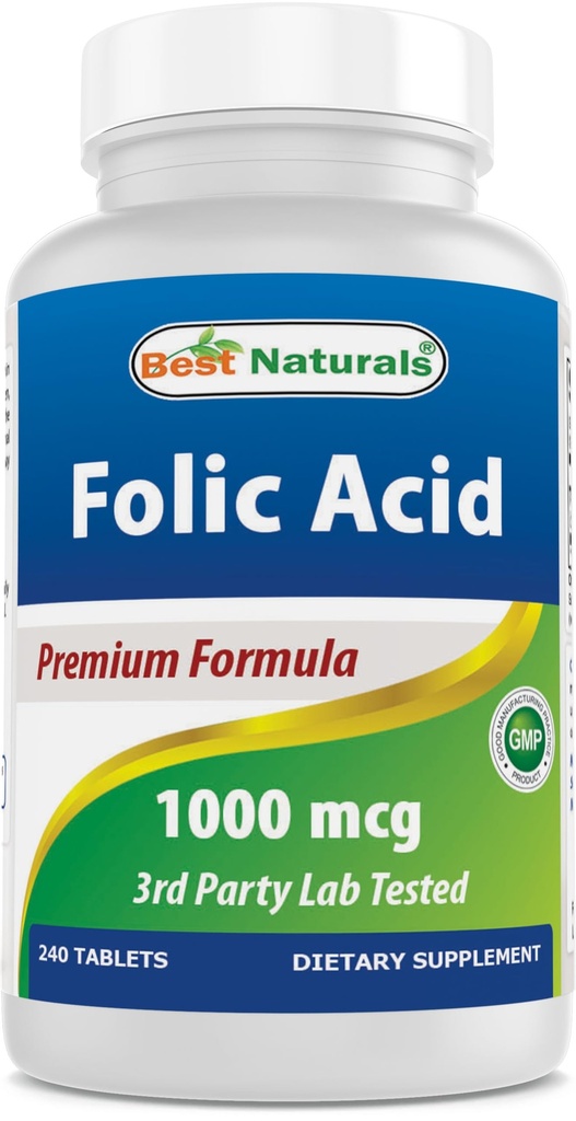 Nejlepší naturals kyselina listová 1000 mcg (vitamin B9), 240 tablet