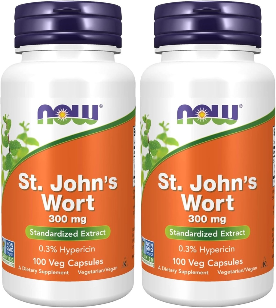 Nyní doplňky, třezalka tečkovaná (Hypericum perforatum) 300 mg, standardizovaný extrakt, 100 Veg tobolek (balení po 2)