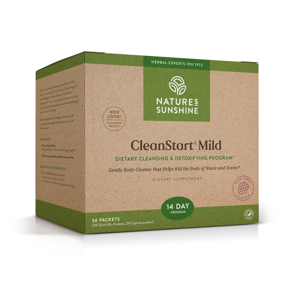Nature 's Sunshine CleanStart Mild, 56 Packets Côte 124; Výkonné Bylinné Detox, který podporuje přírodní, Každý den čištění odpadu z těla
