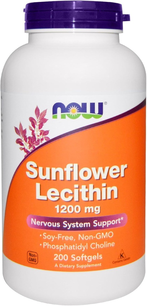 Nyní Potraviny Slunečnice Lecitin 1200mg, 200 Softgels, balení po 2