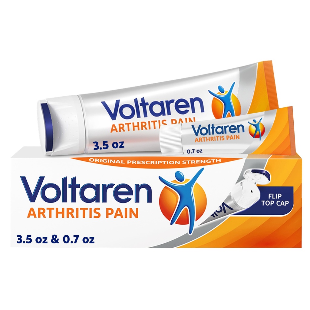 Voltaren Artritis Pain Gel pro Powerful Topical Artritis Pain Relief with Diclofenac - NEW Easy Open Cap - 100 g Tube A 20 g Travel Size Tube