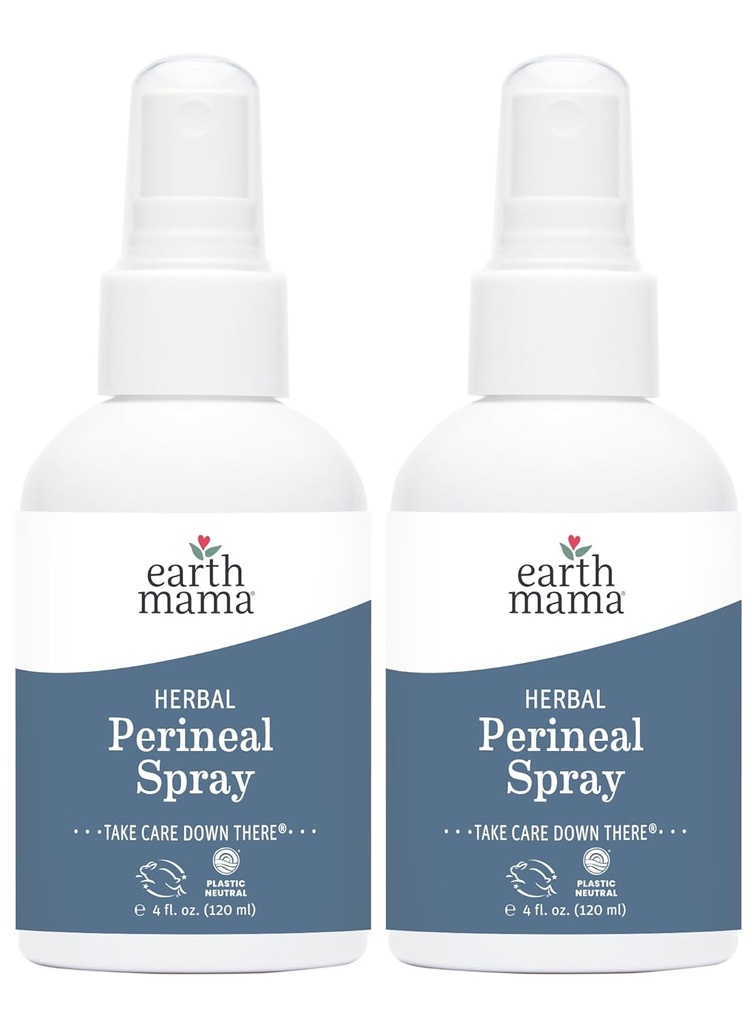 Země Mama Bylinné Perineal Spray 124; Bezpečné pro těhotenství a poporodní zotavení, Čarodějnice Hazel přírodní chlazení sprej pro po narození Feminin Care Essentials, No Benzokain nebo Butan, 4-Fl oz (2-Pack)