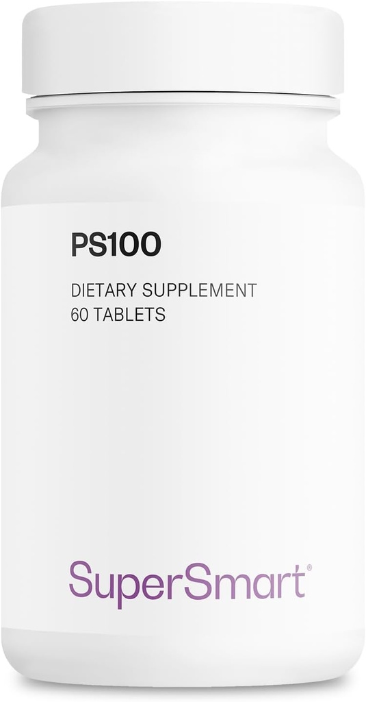 Supersmart - PS100 dodatek 300mg za den (fosfatidylserin) - Brain Health & Protect - Memory Support CLAS124; Non- GMO & gluten zdarma - 60 tablet