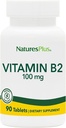 Natures Plus Vitamin B2 (Riboflavin) - 100 mg, 90 Vegetariánských tablet - Natural Energy & Metabolismus Booster, Podporuje celkové zdraví - Gluten- Free - 90 Služeb