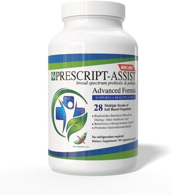 Prescript- Assist Prebiotics & Probiotika pro trávicí a imunitní zdraví s No Pea Protein pro rychlou absorpci - Advanced Plant- based, Vegan, Podpora svalové obnovy & Gut zdraví, 90 Kapsle