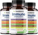 léčivá směs 10 v 1 Imunitní podpora doplněk Booster s Elderberry, zink, Echinacea, Kurkuma, Lactobacillus Acidophilus, pro dospělé (3 balení)