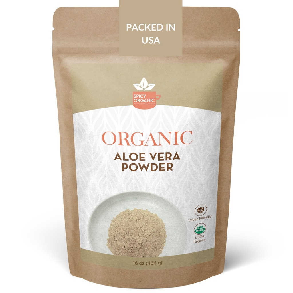 Organic Aloe Vera Powder for Skin & Hair - 4 oz. - Aloe Barbadensis - Lourishing Face Mask for Natural Beauty, USDA Certified Organic & Non- GMO