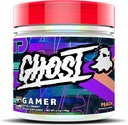 GHOST Gamer: Energy and Focus Support Formule - 40 Služeb, Broskve - Nootropics & Přírodní kofein pro pozornost, Přesnost & Reakční čas - Vegan, gluten- zdarma