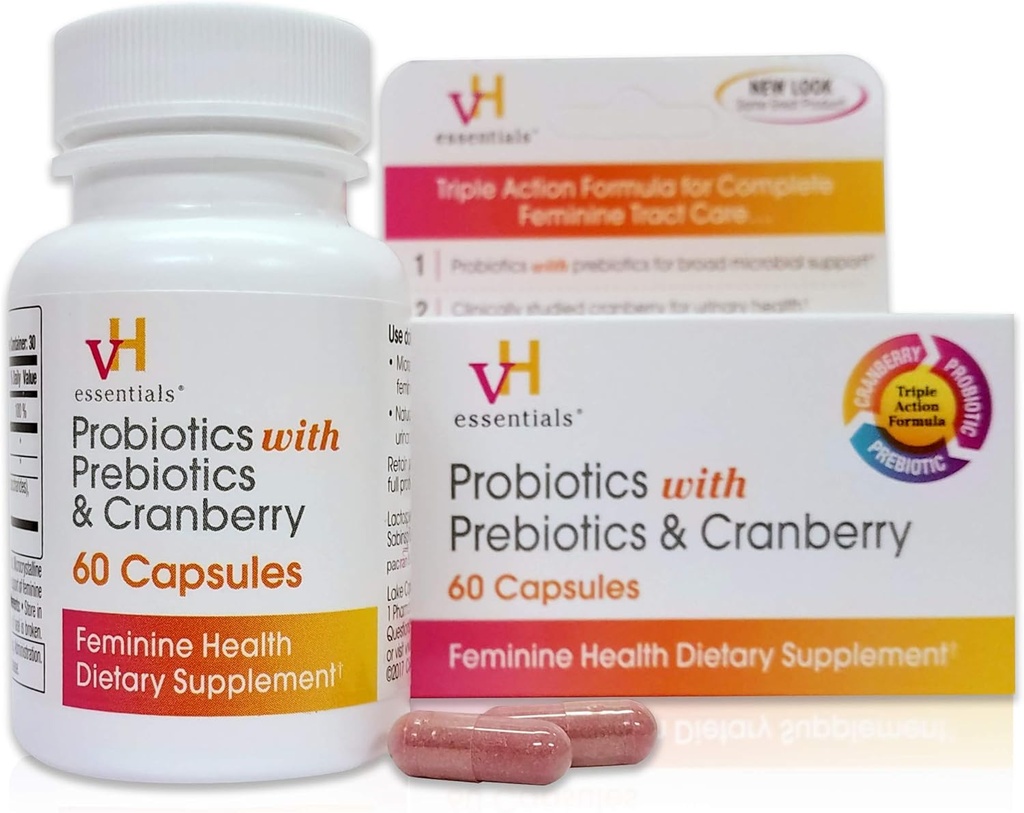 vH základní Probiotika s Prebiotika a Cranberry Feminine doplněk zdraví, 60 Počet