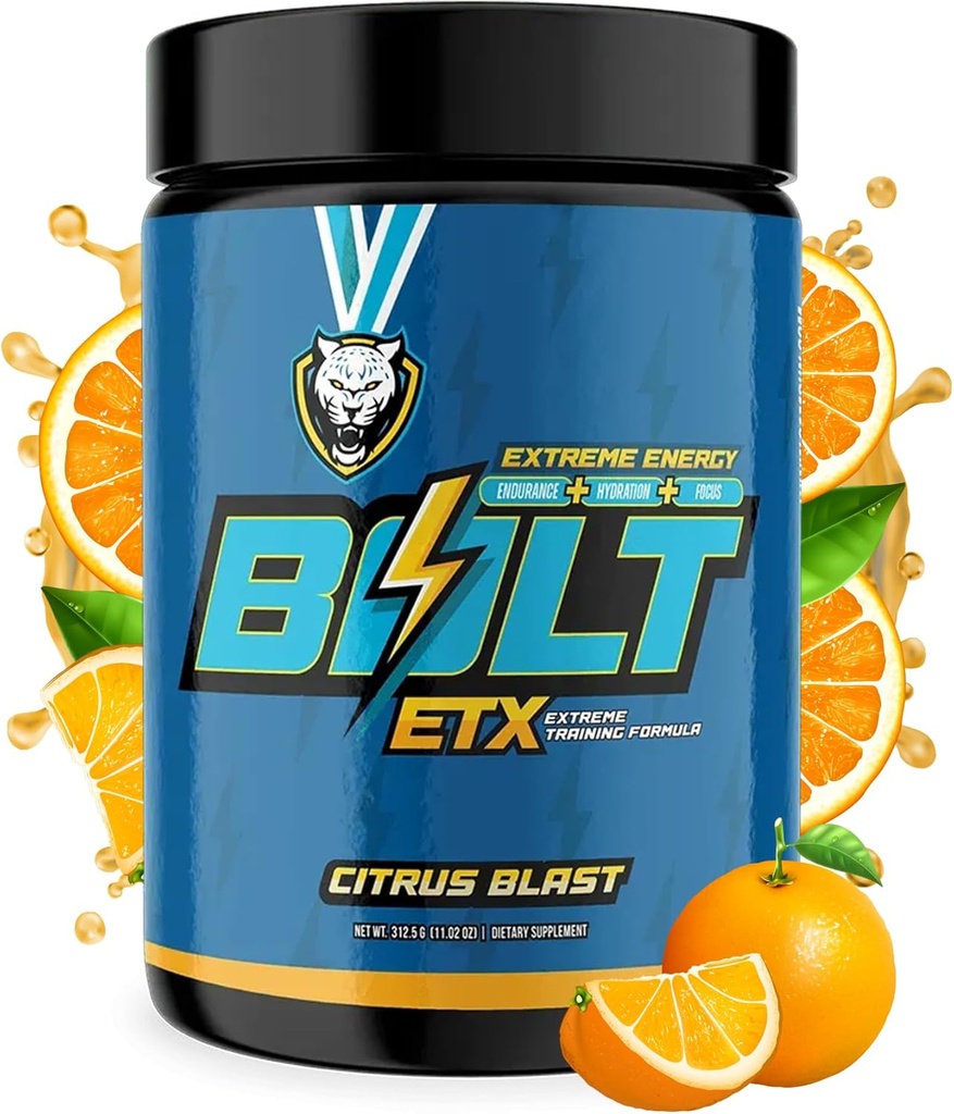 6AM Run Bolt Pre Workout Powder for Runners, Instant Energy Boost, Cardio & Focus Support, No Jitters, High Energy Formule, Běžící výživa, Všechny přírodní, Citrus Blast Flavor, 25 Služeb