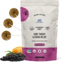 MommaBear Natural Sore Throat Relief Lollipops - Elderberry & Honey Kids Cough Lollipops - Organic Cough Kids Lolli Treats, No umělé přísady - Těsně zapečetěné pro čerstvost (10 Pack)