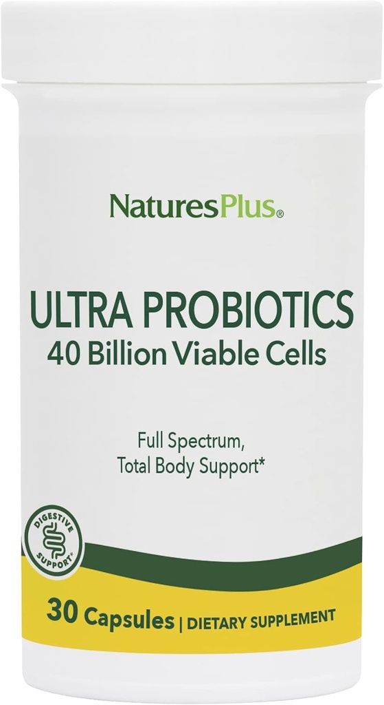 NaturesPlus Ultra Probiotika - 30 Vegan Kapsle - Full Spectrum Total Body Support - Zahrnuje Prebiotic Acai - 30 Služeb