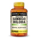 Mason Natural Ginkgo Biloba, 1 měsíční dodávka, Pomáhá zlepšit duševní bdělost & Podpora optimální funkce mozku, 60 Kapsle